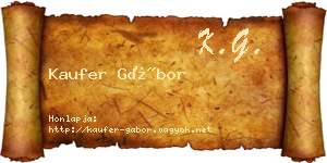 Kaufer Gábor névjegykártya