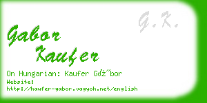 gabor kaufer business card